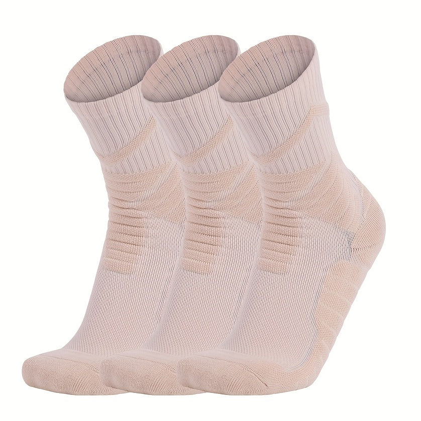 3 Pairs Thickened Non slip Basketball Crew Socks