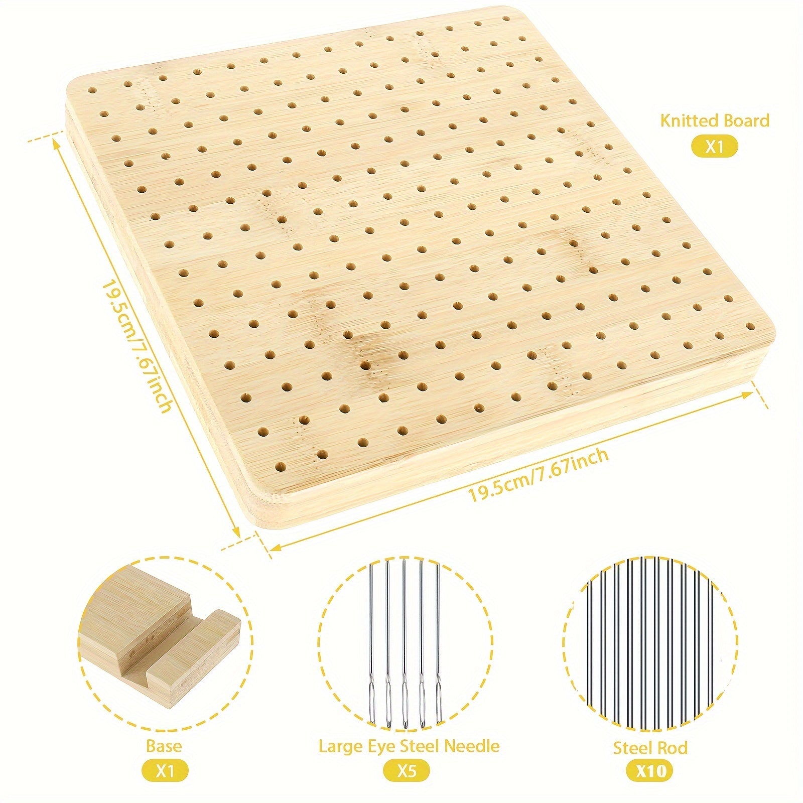 Crochet Blocking Board Kit with 10 Steel Rod Pins