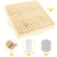 Crochet Blocking Board Kit with 10 Steel Rod Pins