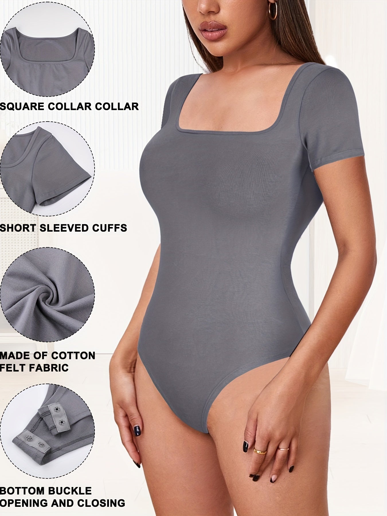 Square Neck Bodysuit Tummy Control Slim Body Shaper Women's Underwear