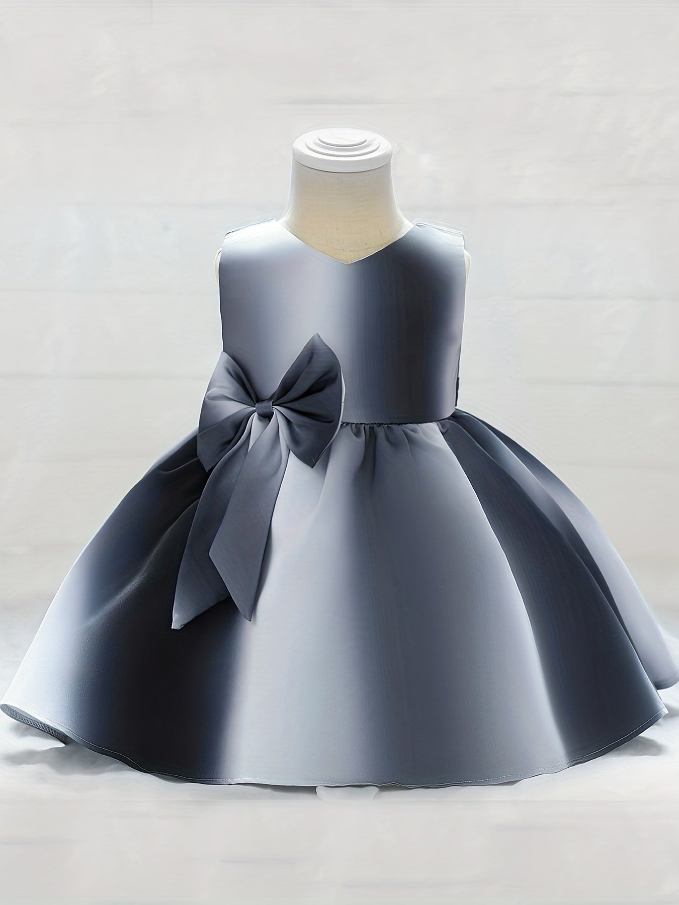 Toddler Girls Sleeveless Bow Princess Gown Dress for Party
