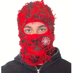 Acrylic Balaclava Spider Web Embroidery Ski Mask Camouflage Headdress