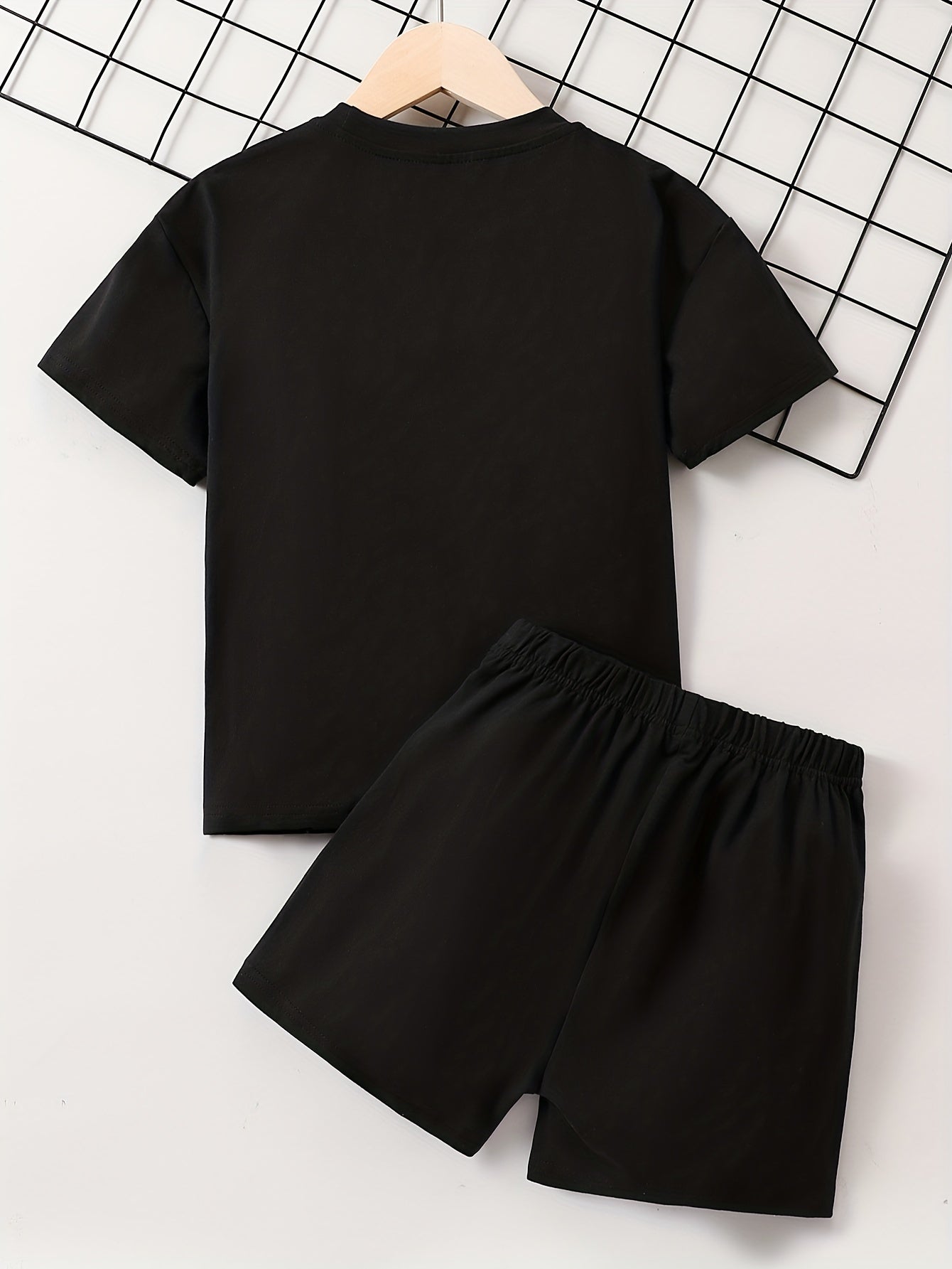 2pcs Boys California Print Tee & Shorts Set Summer Outfits