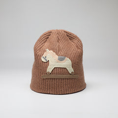 Animal Horse Knit Hat Skull Cap for Women Girls