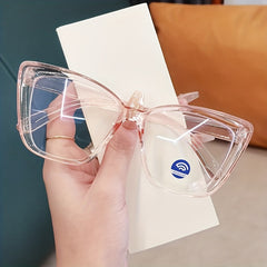 Cat Eye Anti Light Glasses For Women Men Students Clear Jelly Frame