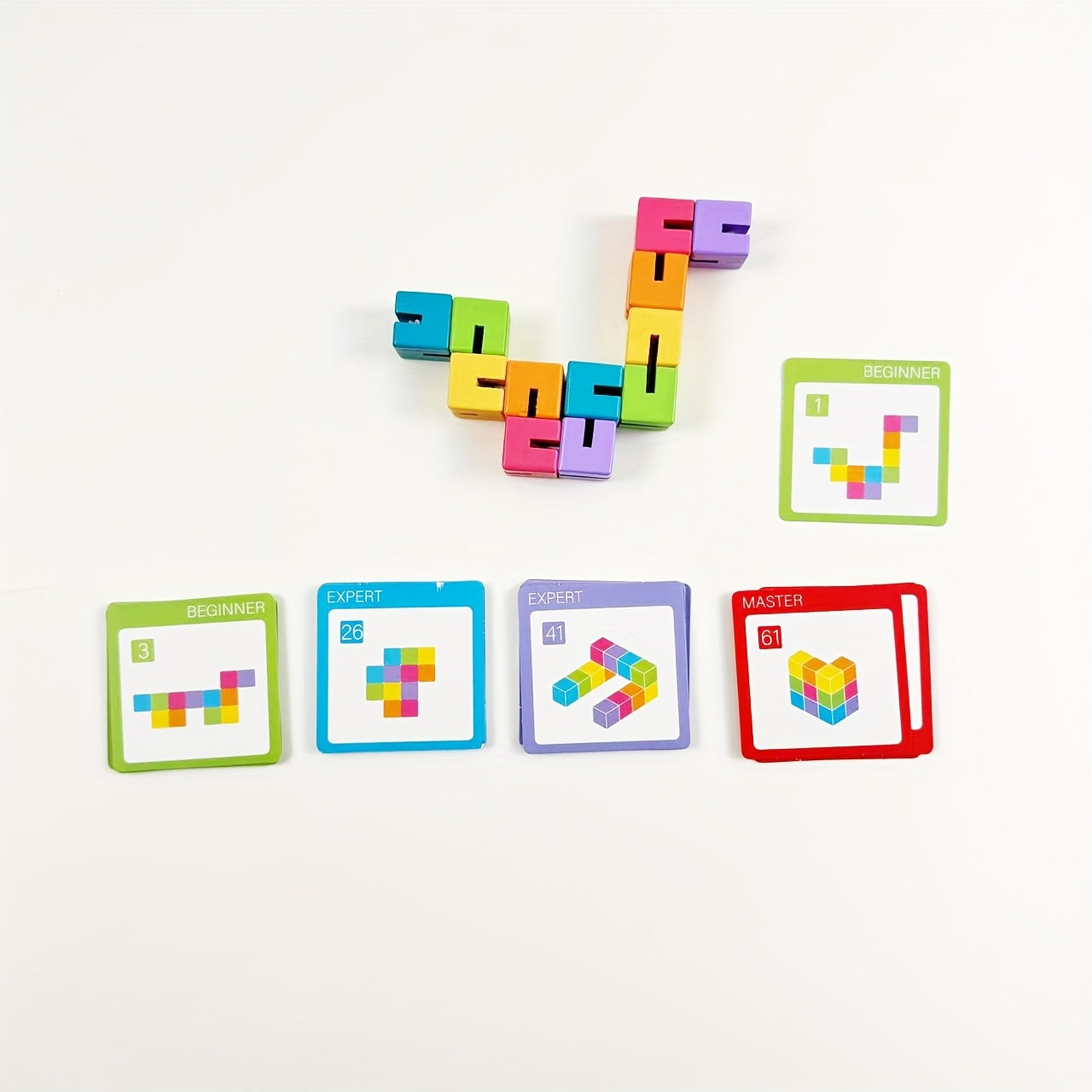 Wooden 3D Building Blocks Puzzle Set Educational Toy for Kids
