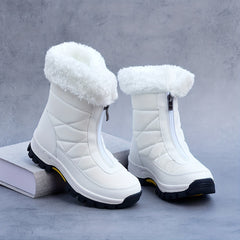 Women's Snow Boots Zipper Platform Comfortable Warm Outdoor Walking Shoes