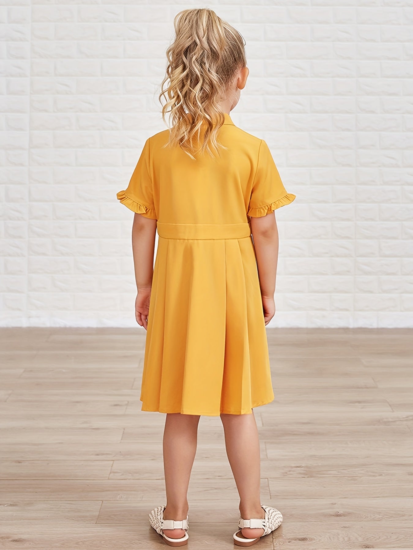 Toddler Girls Button Casual Shirt Dress Kids Summer Clothes