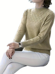 Mock Neck Long Sleeve Sweater for Women