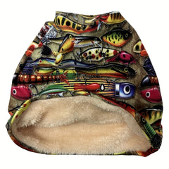 Fishhook Printed Pullover Hat Knitted Winter Beanie Hip Hop Hat