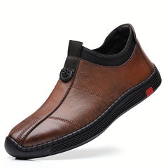 Men's Hand Stitching Leather Loafers Slip On Shoes