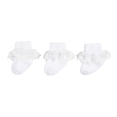 3 Pairs Baby Cross Embroidery Socks for Girls