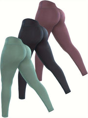 High Waist Sports Leggings 3pcs Fitness Yoga Pants Comfortable Leggings