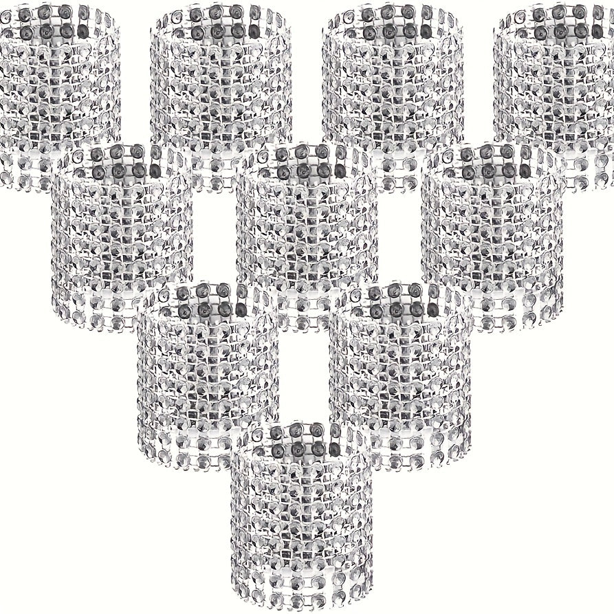 Rhinestone Napkin Rings 20pcs Cast Iron Polished Metal Hollow Christmas Decor