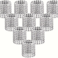 Rhinestone Napkin Rings 20pcs Cast Iron Polished Metal Hollow Christmas Decor