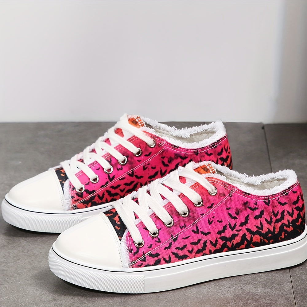 Women's Print Low Top Flat Shoes Lightweight Sport Shoes