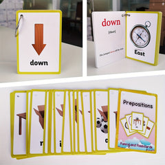 LACHILLY 22 Card Prepositions Flashcards Set English Learning Tools for Toddlers
