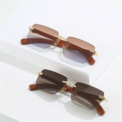 Square Rimless Sunglasses Gradient UV400