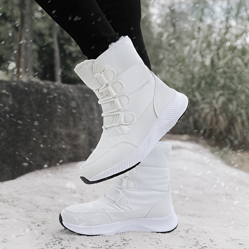 Plush Lined Waterproof Snow Boots for Fall Winter