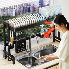 Over Sink Dish Drying Rack Kitchen Drainer Cup Holder Cutlery Rack