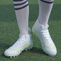 Men's High Top Spiked Football Boots, Geometry Pattern Soccer Cleats