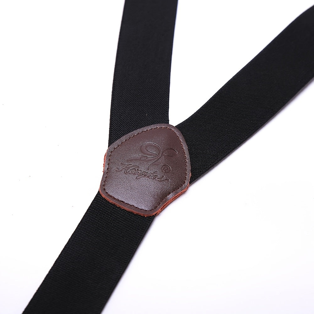 Men's Y Back Suspenders with 6 Metal Clips for Wedding