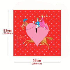 Boho Vintage Cartoon Horse Print Bandana Square Scarf Head Wrap