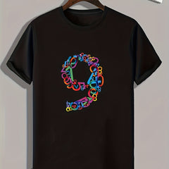 Number 9 Men's Graphic T-shirt for Summer Casual Wear