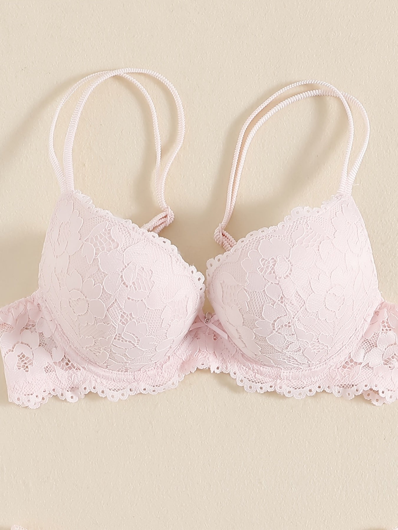 Lace Mesh Everyday Bra Double Strap Push Up Intimates