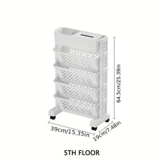 Floor Standing Book Shelf Storage Rack with Pen Holder