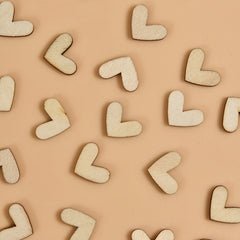 100pcs Wooden Peach Heart Shaped Desktop Decoration Wedding Art Craft