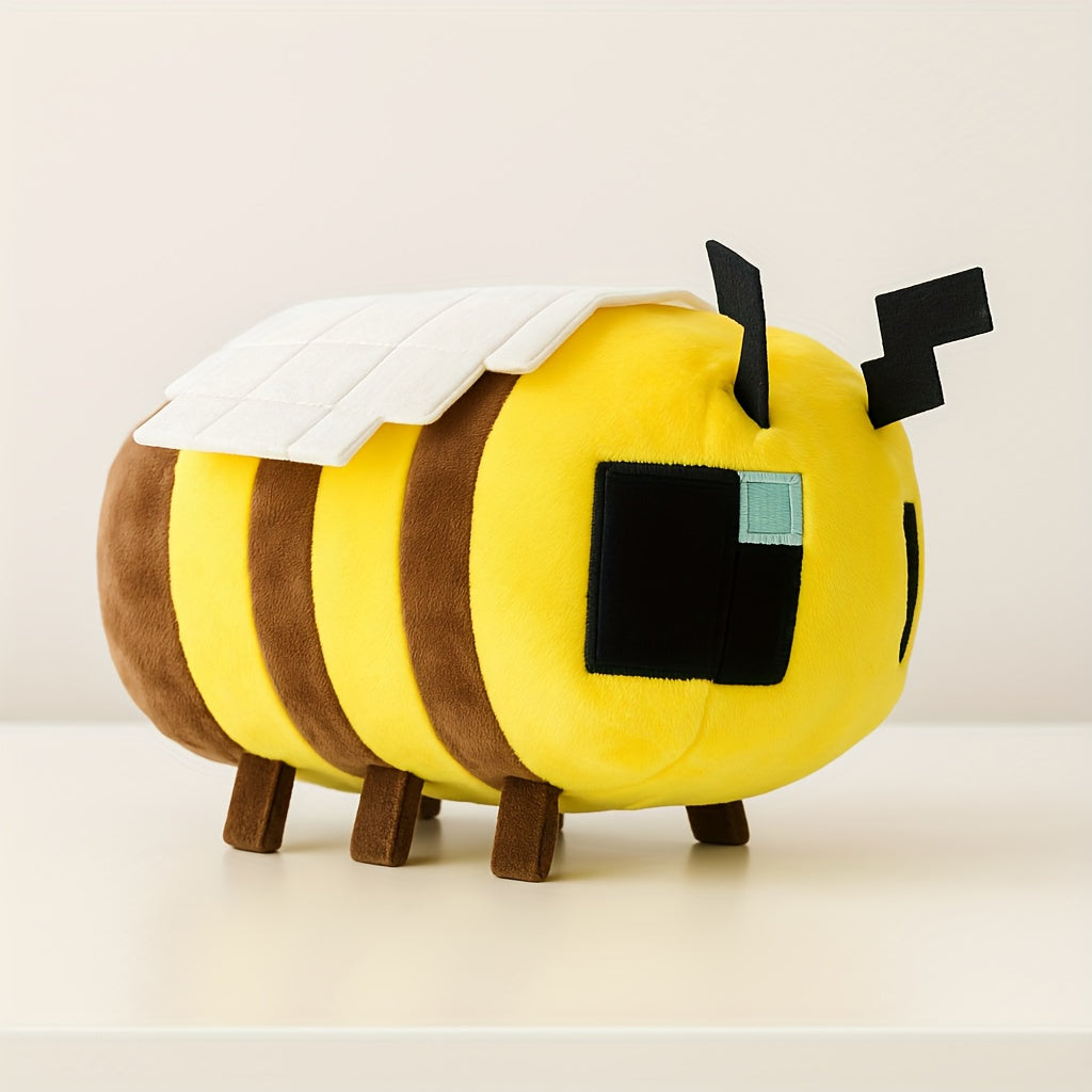 Plush Bee Stuffed Animal Toy Yellow & Brown Bee Huggable Bedtime Companion