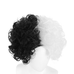 Halloween Half Half Curly Cos Wig Short Hair