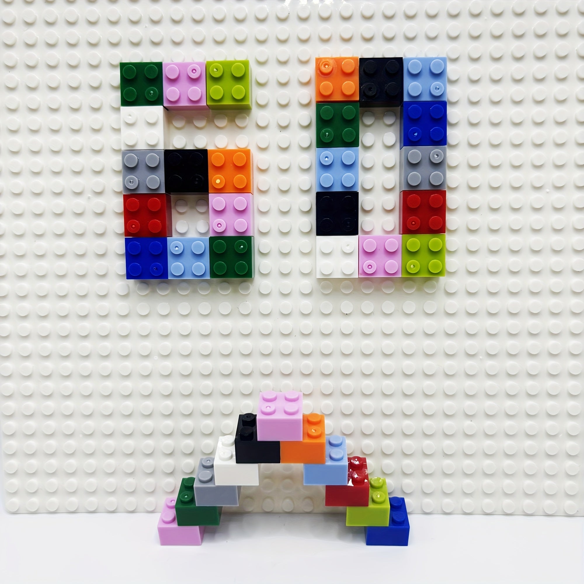 60pcs Multicolor Blocks for 3003 High Bricks 2 x 2 Studs Hole Building Toy