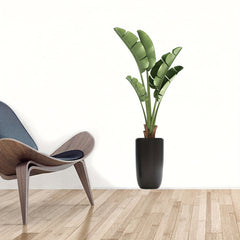 Tropical Palm Leaf Wall Decals Green Potted Plant Stick-On
