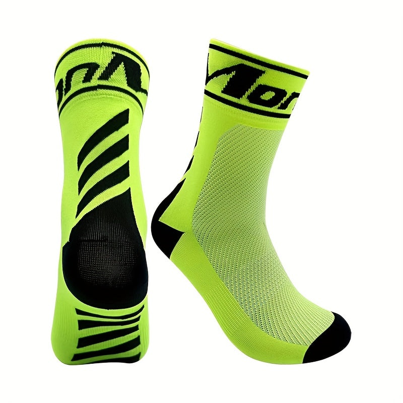 Breathable Sweat Absorbent Mid Calf Cycling Sports Socks