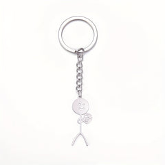 Stickman Keychain Stainless Steel Jewelry Gift