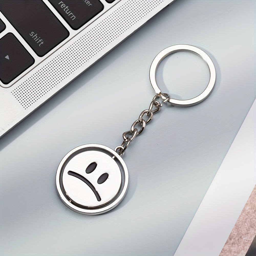 Double Sided Happy Face Keychain for Men
