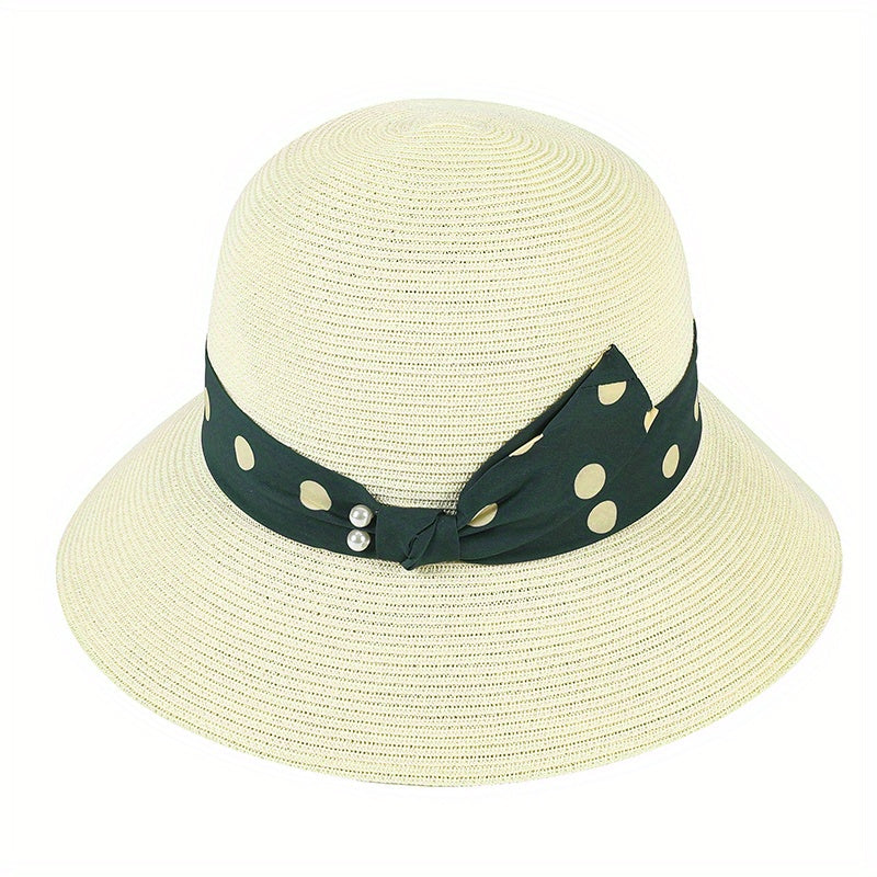 Solid Sun Hat Breathable Bucket Hat Adjustable Straw Beach Hats For Women