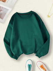 Women's Casual Solid Sweatshirt for Spring & Autumn