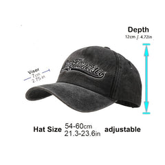 Alphabet Embroidery Washed Baseball Cap Outdoor Sunscreen Cap