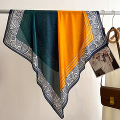 Paisley Print Shawl Square Scarf Bandana Silk Head Wrap Sunscreen Towel