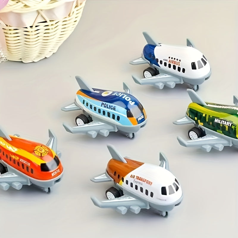 10pcs Mini Plastic Airplane Set Inertia Driven Party Favor Christmas Halloween