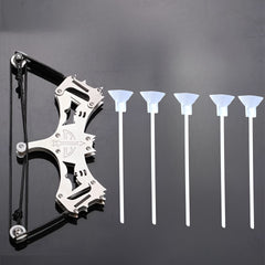 Stainless Steel Mini Bow Decompression Toy with 5 Suction Cup Arrows