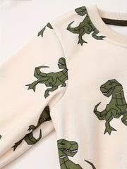 Dinosaur Pattern Sweatshirt Boys Long Sleeve Pullover Top