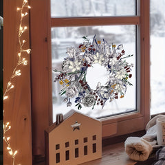 Christmas Decorative Glass Sticker Cartoon Flower Static Sticker