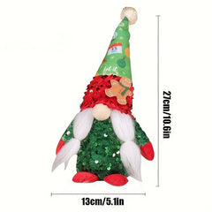 Sequin Gingerbread Doll Christmas Gnomes Plush Decor