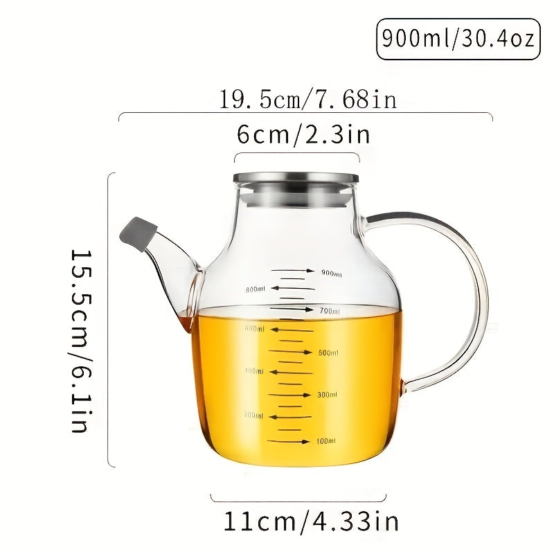 Glass Seasoning Container with Steel Lid Large Capacity