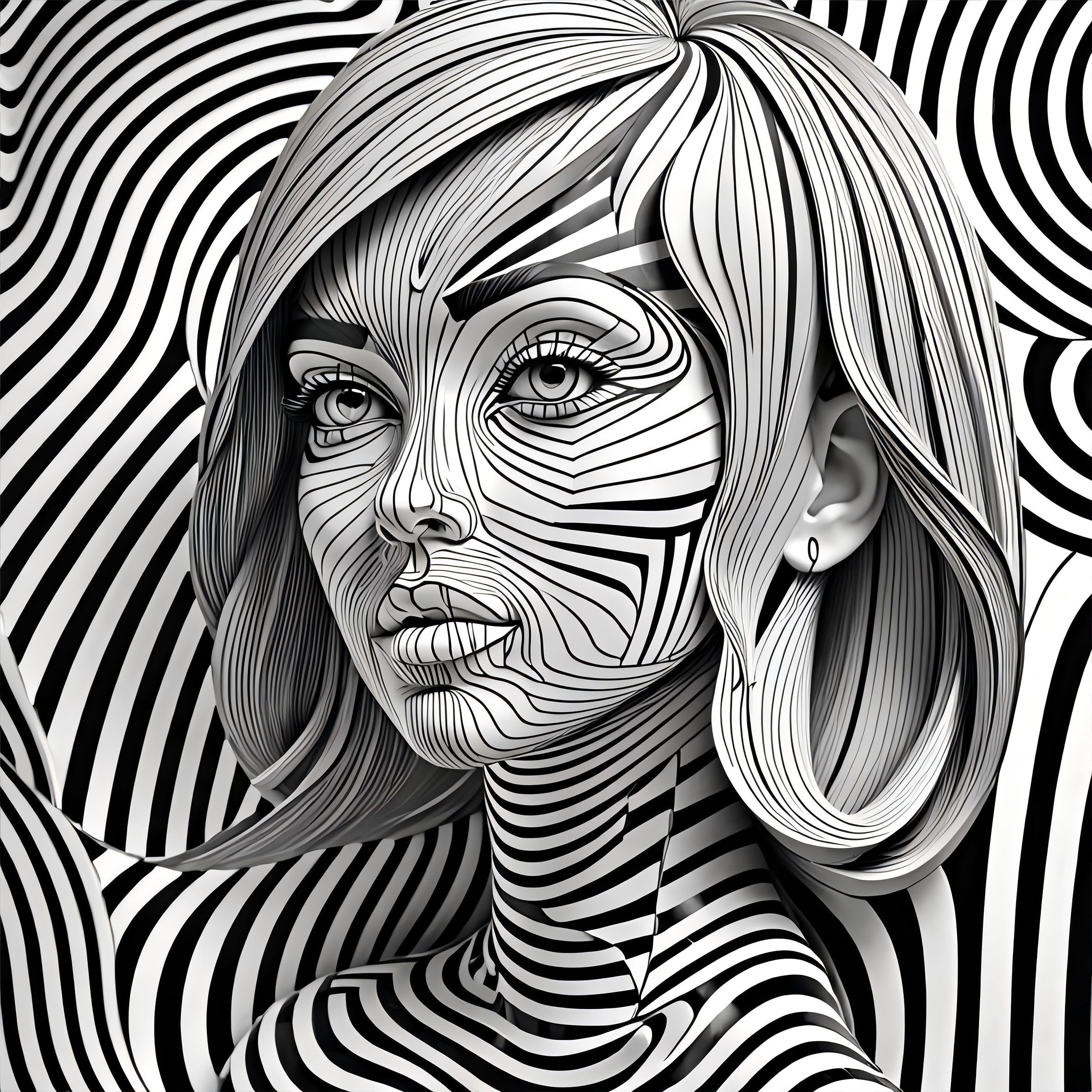 Illusionary Block Adult Coloring Book 24 Pages Single Sided Print for Relaxation