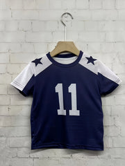 Boy's Short Sleeve T-Shirt with Jersey Print and Creative Pattern